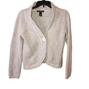 Avellini Wool Angora Blend Button Front‎ Cardigan Grey Large